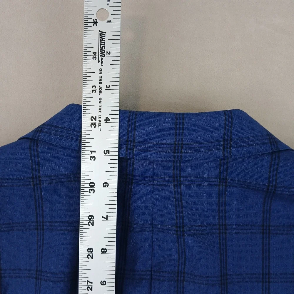 Bonobos Tollegno 1900 44L Mens Blazer Jacket Unstructured Blue Plaid 22x31